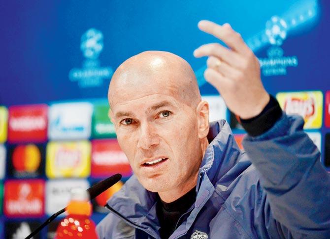 Real Madrid manager Zidane 