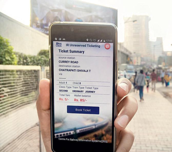 The UTS app was started to make ticketing easier for local train commuters. File Pic
