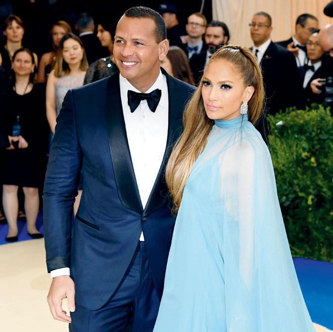Alex Rodriguez and Jennifer Lopez at the Metropolitan Museum of Art in New York on Monday. Pic/AFP