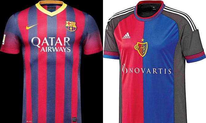 FC Barcelona & FC Basel jerseys
