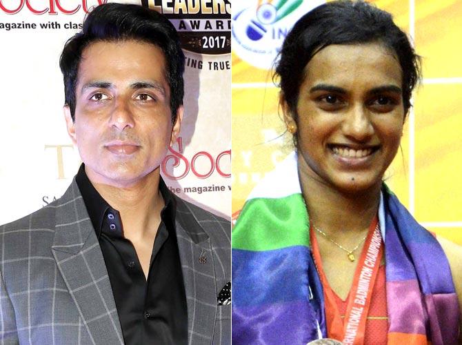 Sonu Sood and PV Sindhu