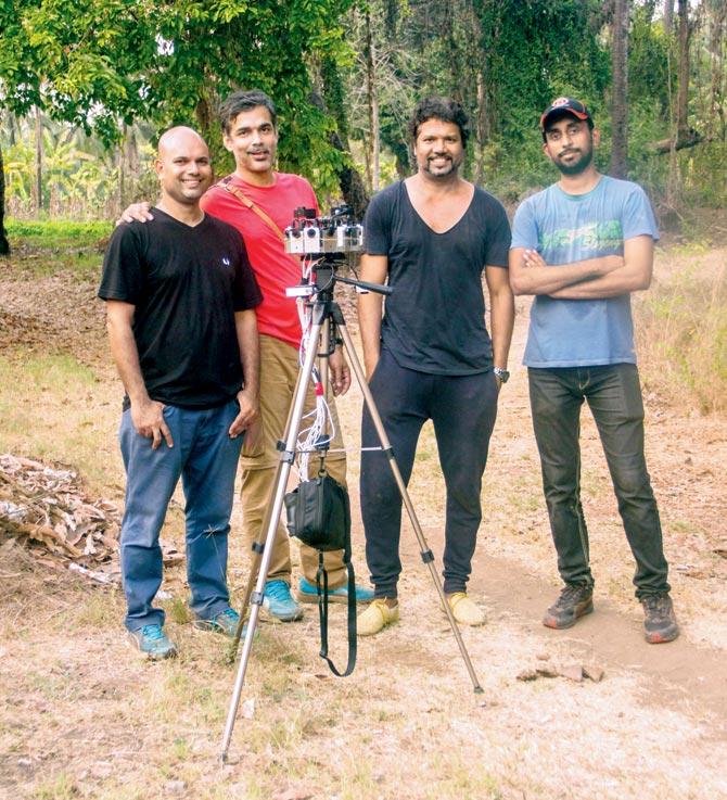 (L-R) Ashley Rodrigues, Shanti Bhushan Roy, Eddie Avil and Saju Jose are helming the VR horror film, which was shot over a period of three days in Virar