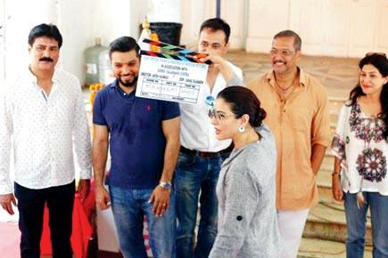 Kajol gives 'mahurat clap' for hubby Ajay Devgn's Marathi film