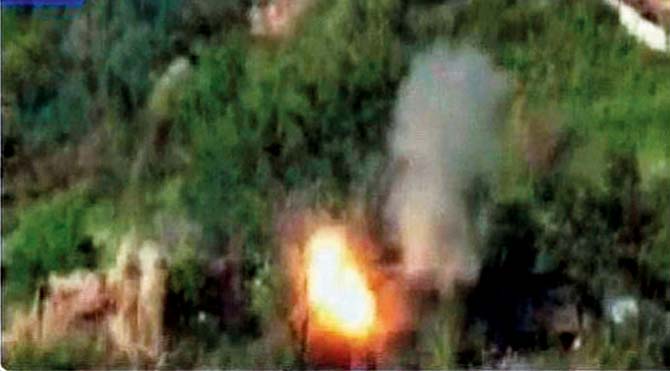 A grab of the assault from the video released by the Army. The government supported the Army