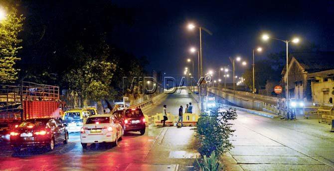 North-bound traffic was hit due to the repair work on Eastern Freeway. Pic/Satej Shinde