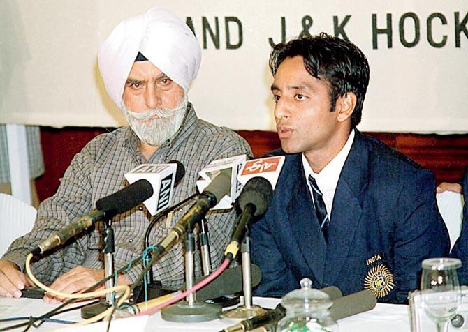Ex-Indian Hockey Federation boss Gill (left) with Gagan Ajit Singh
