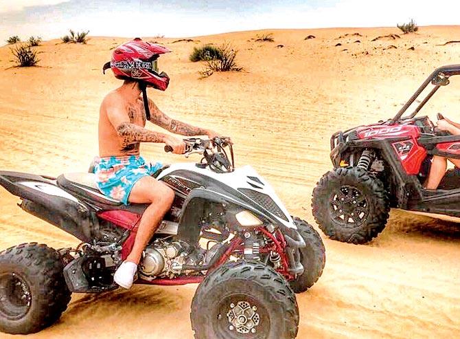 Justin Bieber partaking in adventure sports