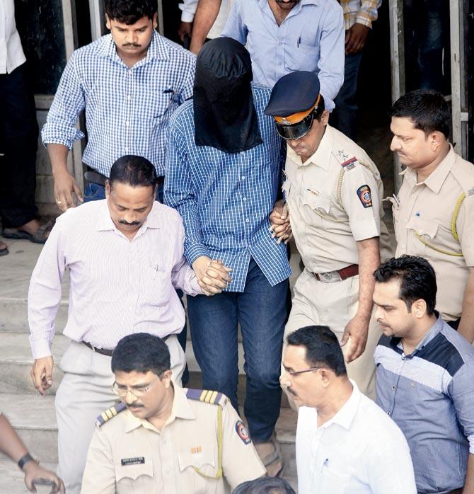 Siddhant Ganore, the prime accused in the murder of Dipali Ganore, was produced at Bandra Court yesterday. Pic/Pradeep Dhivar