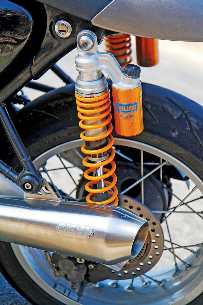 Ohlins goodies on the Thruxton R is a welcome addition