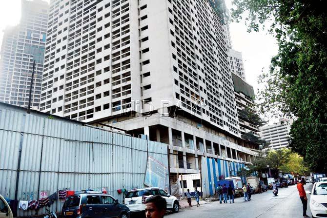 The under-construction redevelopment project in Worli. Pic/Sayed Sameer Abedi