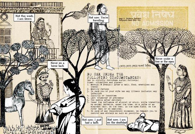 An art work with text from Nripendra Kumar Basu’s Joubaner Jaduipuri