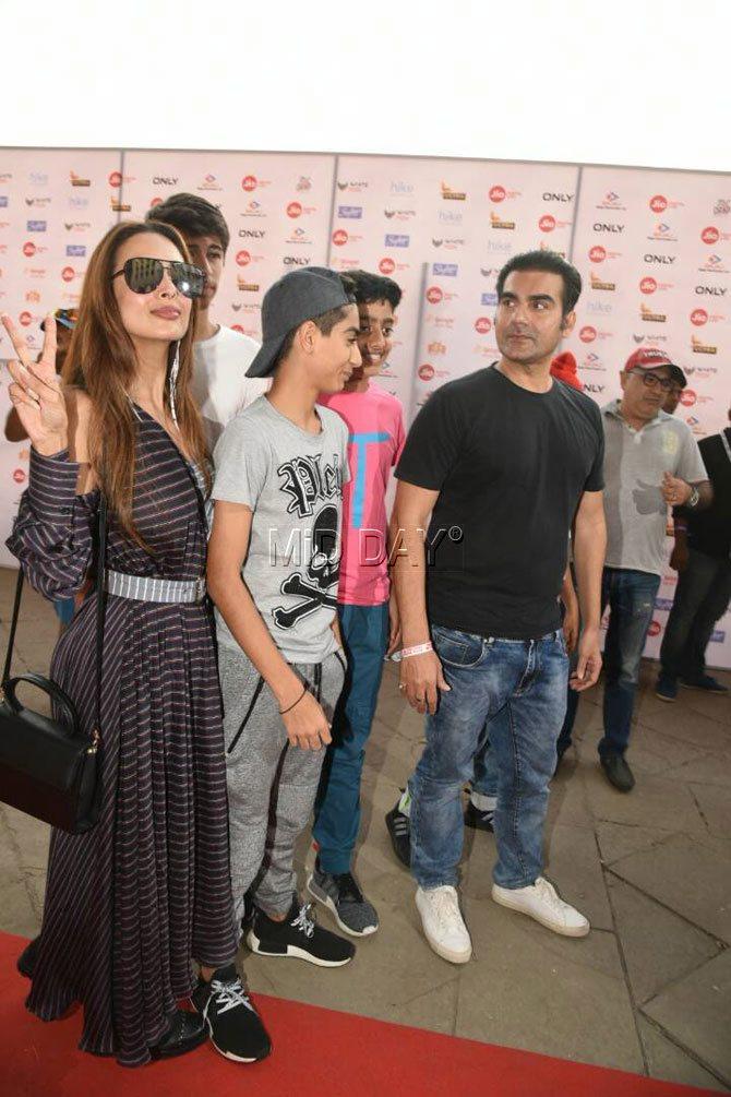Malaika Arora and Arbaaz Khan with son Arhaan at Justin Bieber
