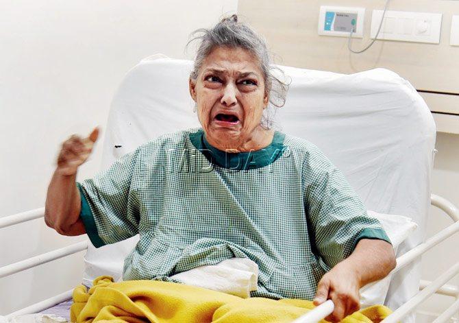 Geeta Kapoor at the hospital. Pic/Nimesh Dave