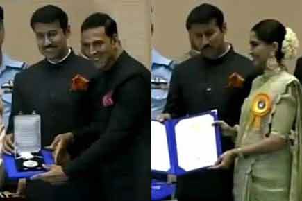 64th National Film Awards: 'Rustom' Akshay Kumar and 'Neerja' Sonam Kapoor felicitated