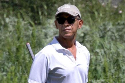 Barack Obama spotted golfing at Italian resort