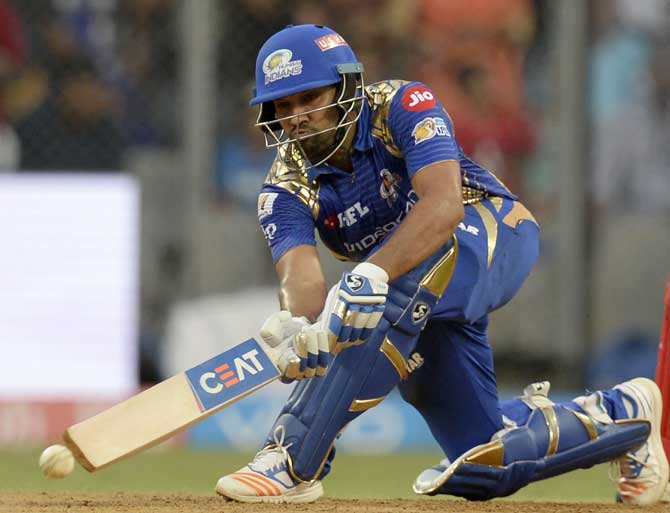 Rohit Sharma in action during his match-winning innings vs RCB on Monday.Pic/AFP