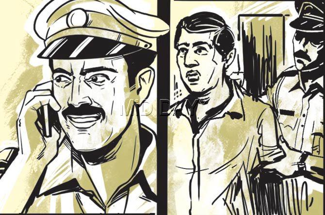 The family inform the police, who reach the spot and, based on the photos in the thug’s mobile phone, fallen in the house in the melee, arrest him in a few hours.	Illustrations/Ravi Jadhav