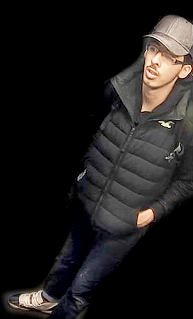 A handout CCTV grab of bomber Salman Abedi altered to remove the context at source. 