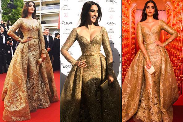 Cannes 2017: Sonam Kapoor glitters like a goddess in gold