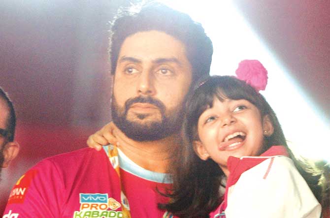 Abhishek and Aaradhya Bachchan