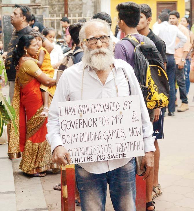 Anil Shetty has been begging outside Vasai railway station to gather funds for his tuberculosis treatment