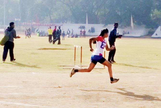 Ashwini Paspul competing in a race