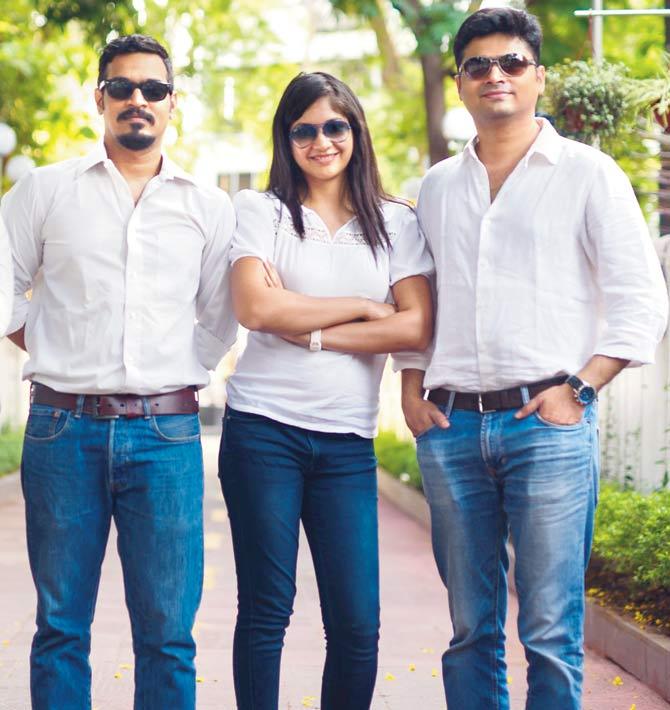 (From left) Aneesh Dhairyawan, and Priyanka and Ameya Deshpande