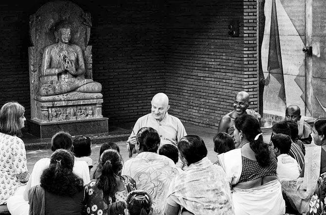  Bhante Dhammadipa teaching children at the Jetavan non-sectarian centre for spiritual practice in Sakarwadi, Kopergaon, which he inaugurated two years ago under the aegis of KJ Somaiya Centre for Buddhist Studies
