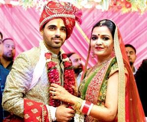 Bhuvneshwar Kumar arrives on horseback, ties the knot with Nupur Nagar in Meerut