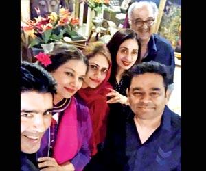 AR Rahman makes rare public appearance with wife Saira at Sridevi's party