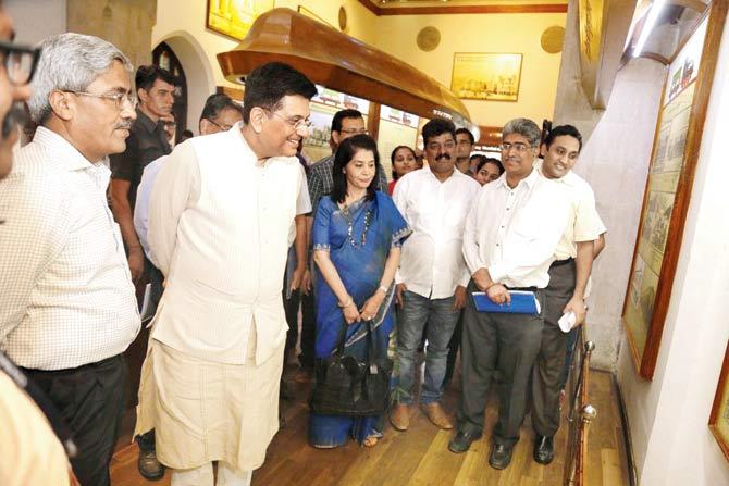 Railway minister Piyush Goyal at the CSMT heritage gallery