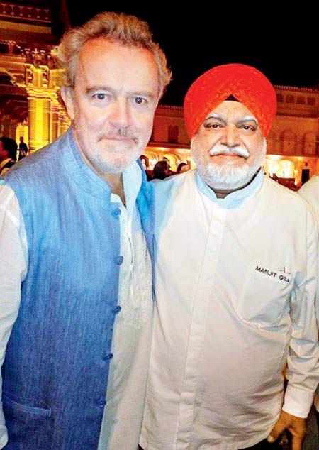Chef Alain Passard and chef Manjit Gill at Jaipur