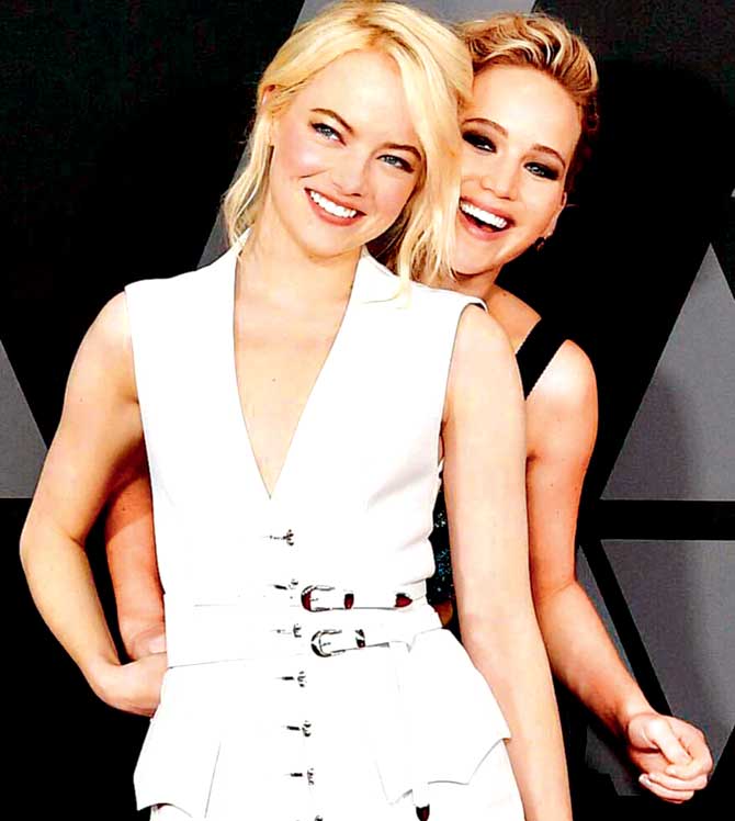 Emma Stone and Jennifer Lawrence