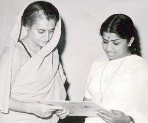 Lata Mangeshkar shares a rare throwback photo with Indira Gandhi