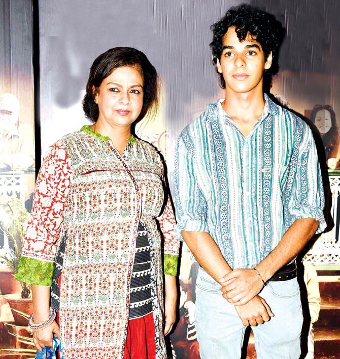 Neelima Azeem with son Ishaan Khattar