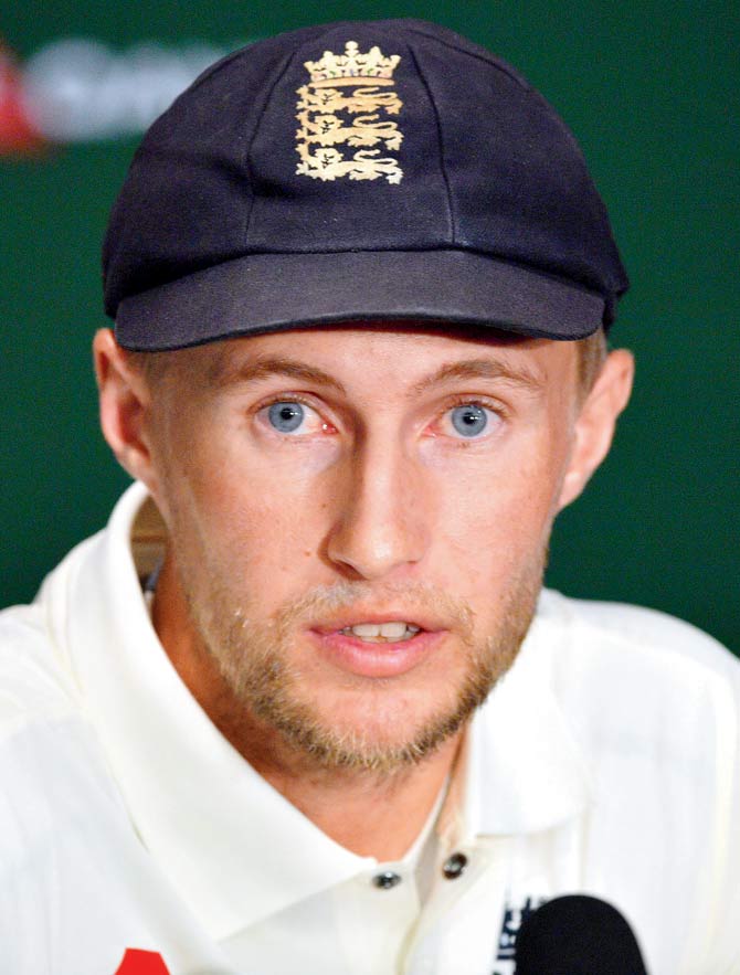 England captain Joe Root speaks at a press conference in Brisbane yesterday. Pic/AFP