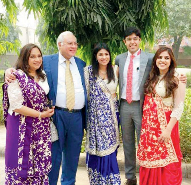 The Karanjawalas with the newly-wedded couple