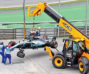 Lewis Hamilton says he is 'human' after dramatic crash in qualifying