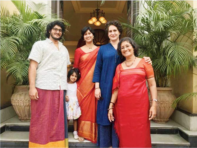 The Muddaya family with Priyanka Vadra