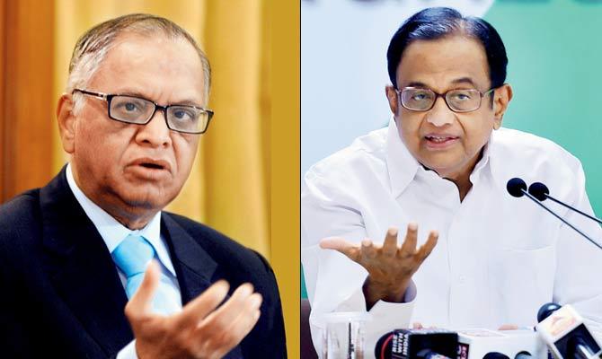 Business guru Narayana Murthy and P Chidambaram