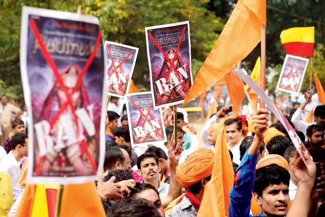 Various right-wingers have demanded a ban on the movie Padmavati. File pic