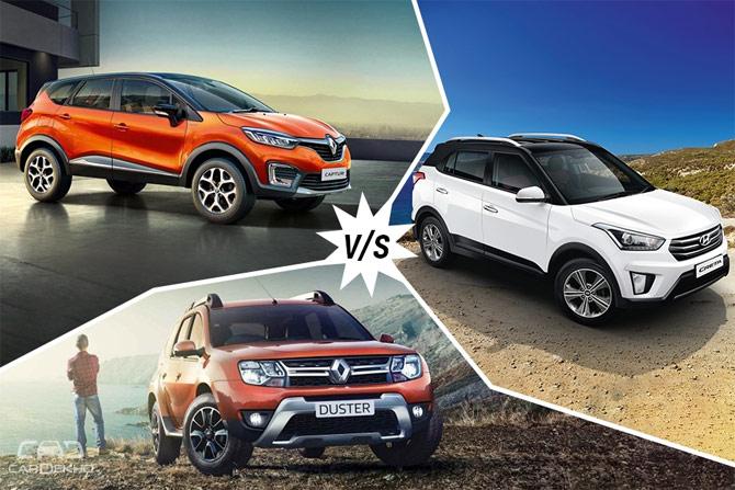 Renault Captur vs Creta vs Duster: Variant