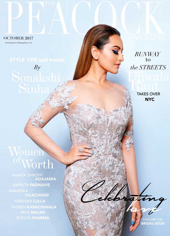The October issue of The Peacock Magazine featuring Bollywood star Sonakshi Sinha