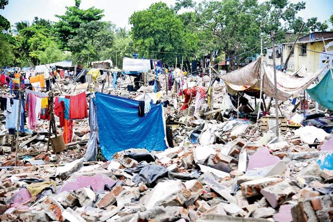 Slums along the pipeline in Vidyavihar were demolished in May