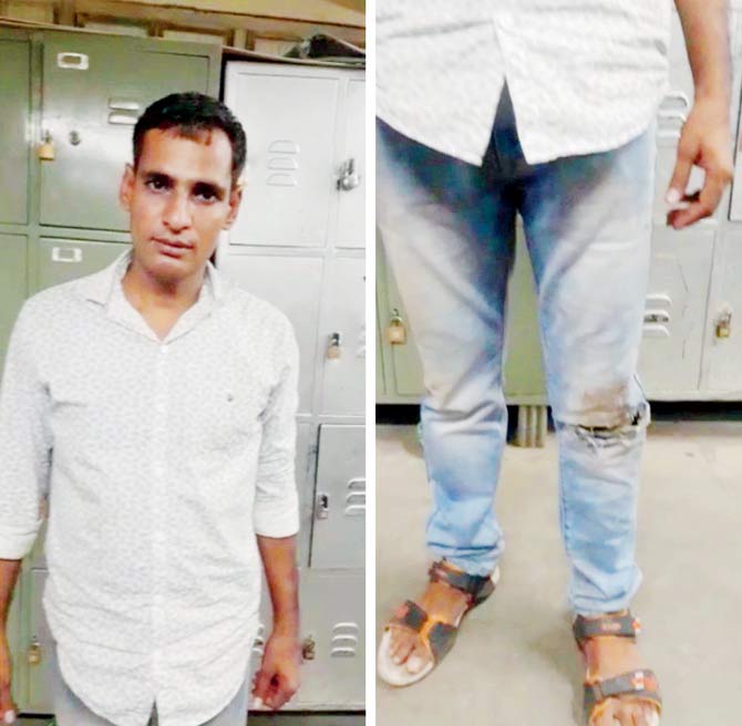 RPF constable Vikas Gujar sustained injuries on his left leg