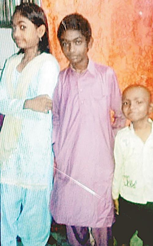 (From left) Neha, Kamal and Bhupen Mevati were injured in the accident