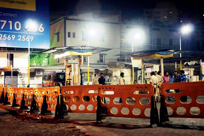 Cops closed the petrol pump for operations last night