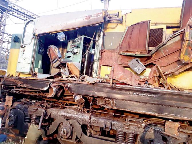 The engines collided at the CSMT yard late Friday night