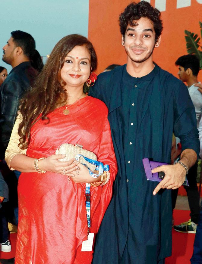 Ishaan Khatter with mother Neelima Azeem