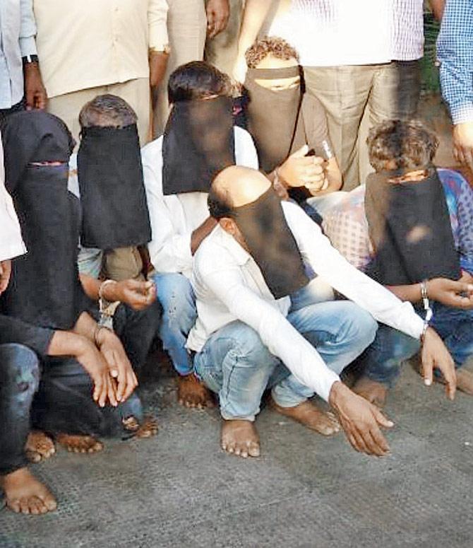 The six arrested accused, who kidnapped Shah and hid him inside a flat in Nalasopara